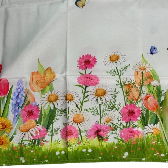 Easter Dining Tablecloth Spring Bunny Tulip Garden Egg Basket Butterflies Decor - Picture 7 of 12